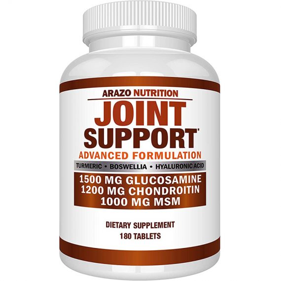 Glucosamine Chondroitin Turmeric MSM Boswellia - Joint Support Supplement for Relief 180 Tablets - Arazo Nutrition