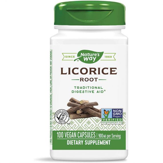 Nature's Way Premium Herbal Licorice Root, 900 mg per serving, 100 Capsules