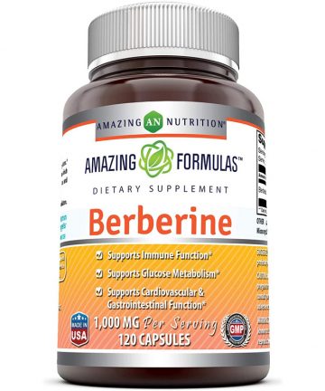 Amazing Formulas Berberine 500mg (1000mg Per Serving) 120 Capsules - Supports Immune Function, Cardiovascular & Gastrointestinal Function