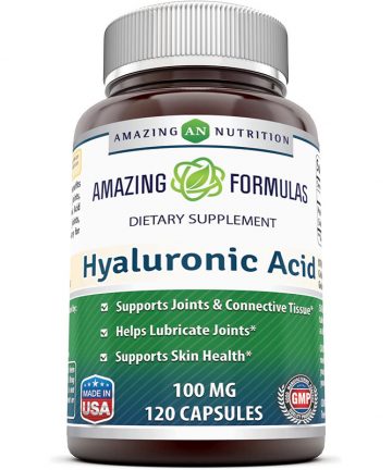 Amazing Formulas Hyaluronic Acid 100 mg 120 Capsules (Non-GMO, Gluten Free) - Support Healthy Connective Tissue and Joints - Promote Youthful Healthy Skin