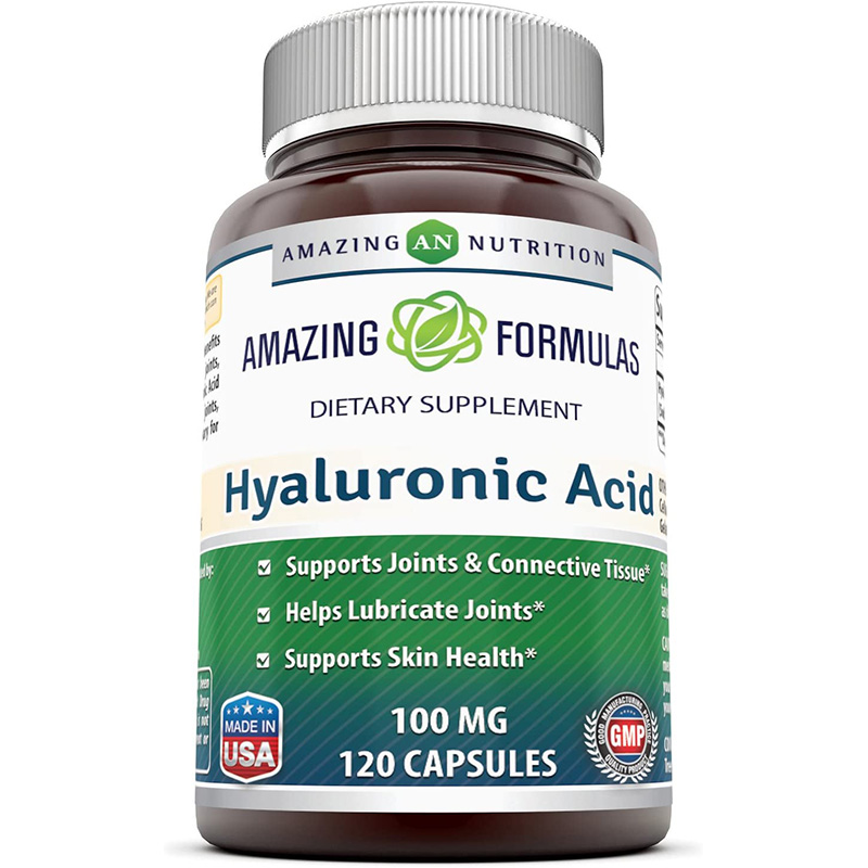 Amazing Formulas Hyaluronic Acid 100 mg 120 Capsules (Non-GMO, Gluten Free) - Support Healthy Connective Tissue and Joints - Promote Youthful Healthy Skin