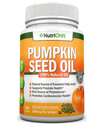 PUMPKIN SEED OIL - 1000MG - 180 Softgels - Cold-Pressed Natural Pumpkin Seed Oil - Natural Source Of Essential Fatty Acids - Great for Hair Growth, Prostate Health, Joint Inflammation and GI Tract