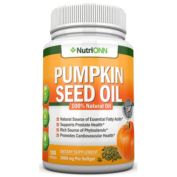 PUMPKIN SEED OIL - 1000MG - 180 Softgels - Cold-Pressed Natural Pumpkin Seed Oil - Natural Source Of Essential Fatty Acids - Great for Hair Growth, Prostate Health, Joint Inflammation and GI Tract