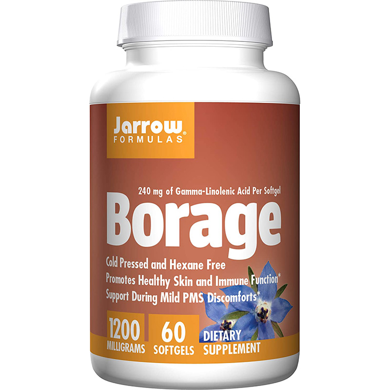 Jarrow Formulas Borage GLA, Supports Beauty and Women's Health, 1200 mg, 60 Softgels