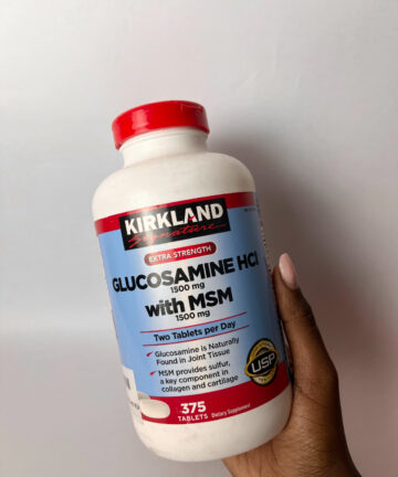 Kirkland Signature Extra Strength Glucosamine HCI 1500mg, With MSM 1500 mg, 375 Tablets