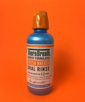 TheraBreath Fresh Breath icy mint mouth wash 483ml .